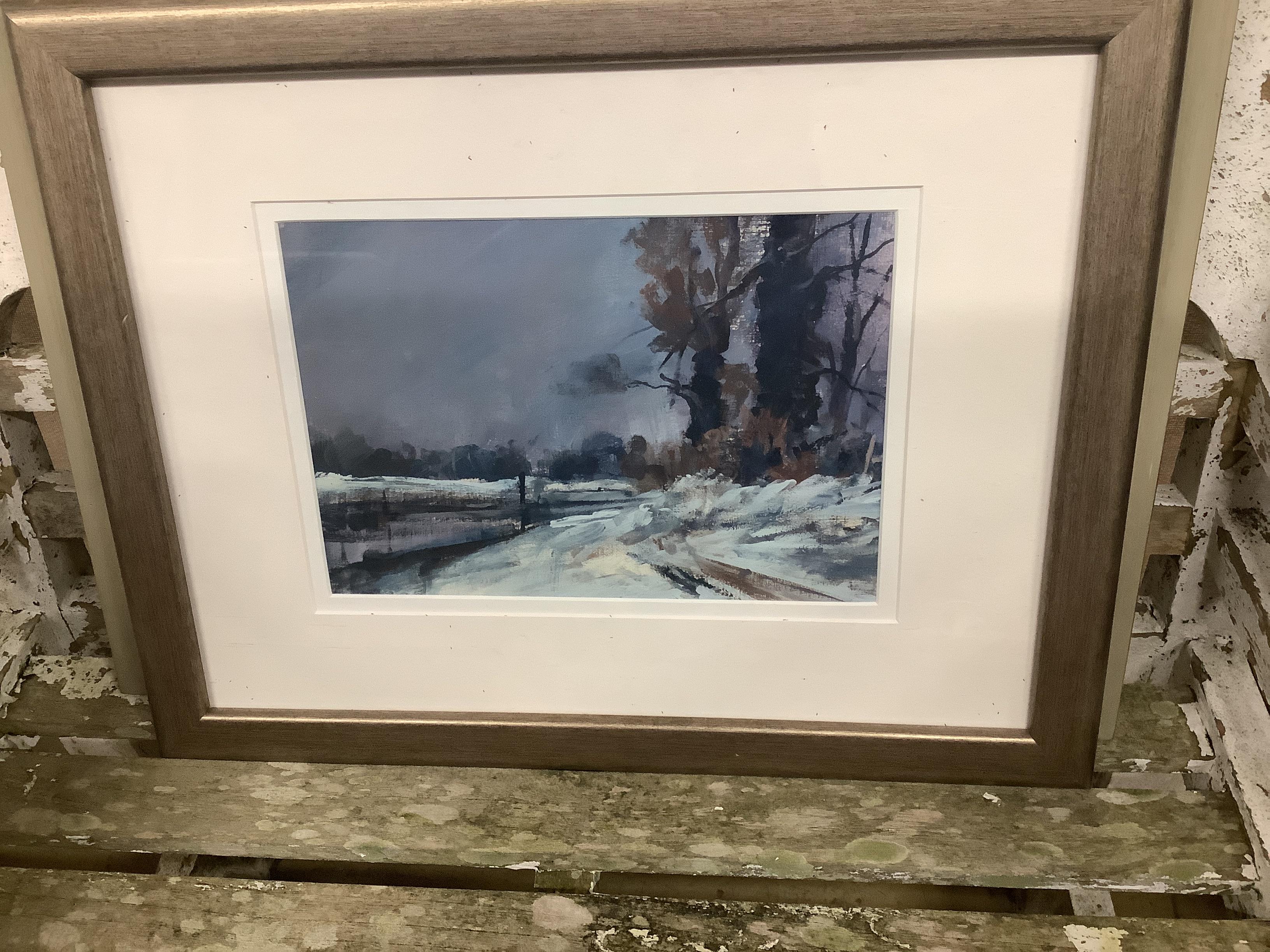 Andy Shattock (Modern British), limited edition print, Venice, signed in pencil 7/50, together with five other oils watercolours and prints